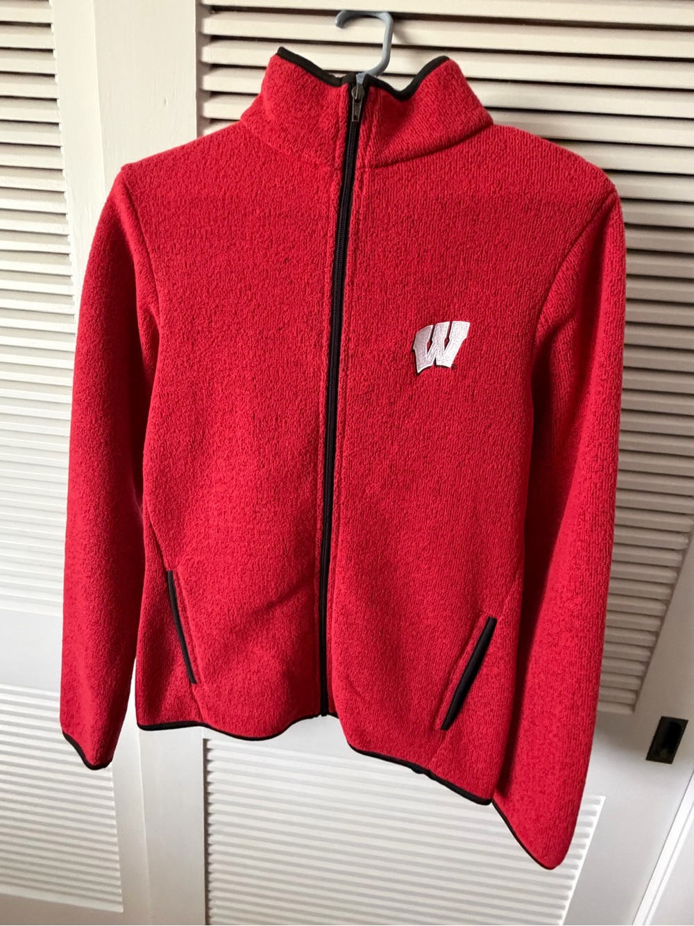 Knights Apparel Red Full-Zip Fleece Jacket with White 'W' Patch